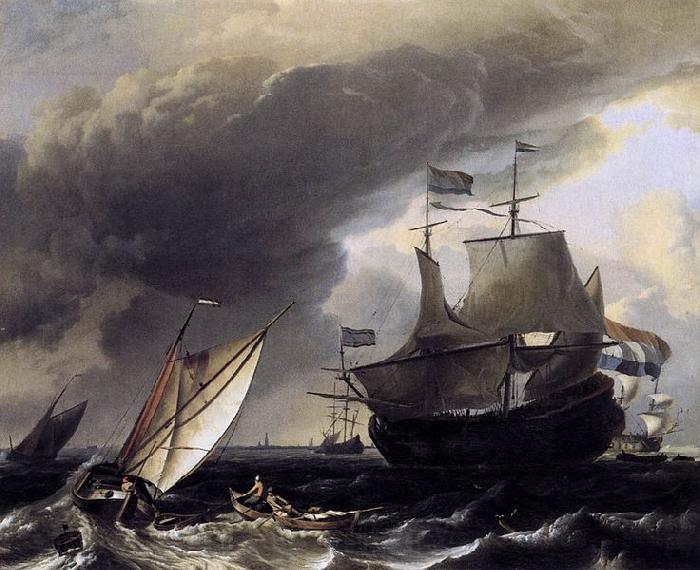 Ludolf Bakhuizen Dutch Vessels on the Sea at Amsterdam Norge oil painting art